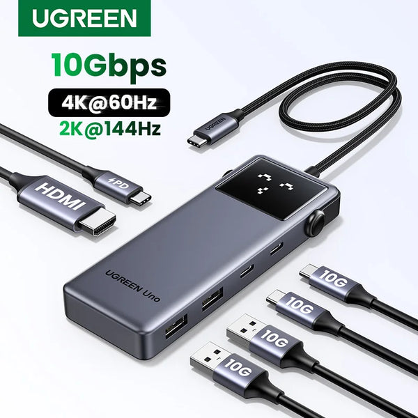UGREEN Uno USB C HUB 6-in-1 4K60Hz PD100W 10Gbps