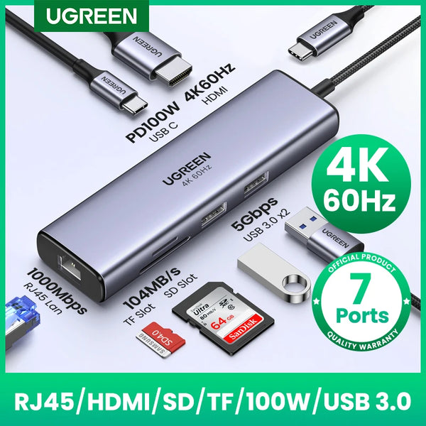 UGREEN USB HUB 7-in-1 Type-C to HDMI