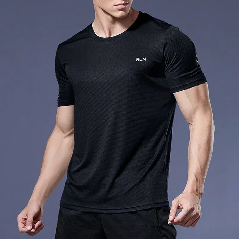 Summer High Elastic t-Shirt Men Breathable